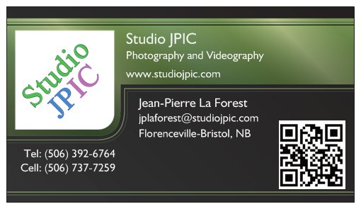 Business Card for Studio JPIC
